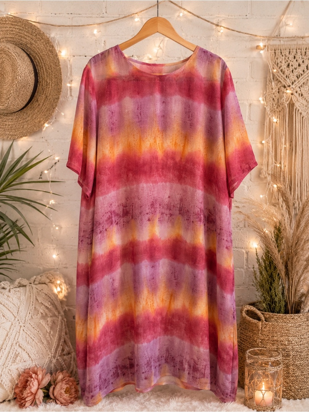 Lightweight Watercolor Tunic Dress Size Large
